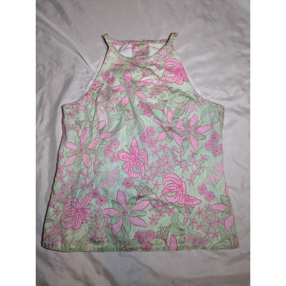 Lily Pulitzer Sleeveless Floral Top Button Up Back Size 4
